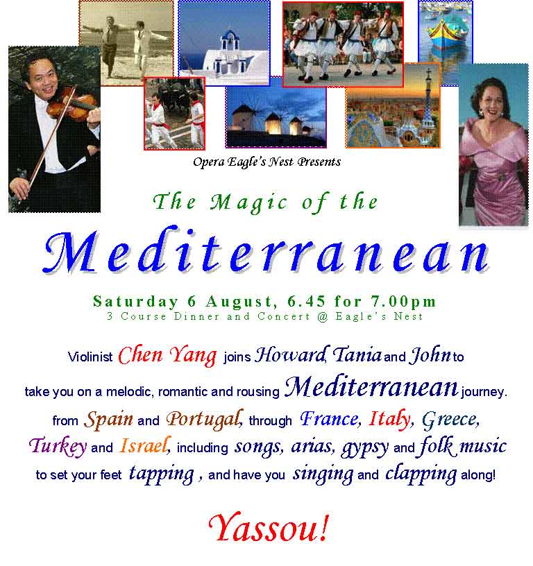 Magic of the Mediterranean Dinner and Concert Mt Tamborine Poster for Magic of the Mediterranean Dinner and Concert Mt Tamborine