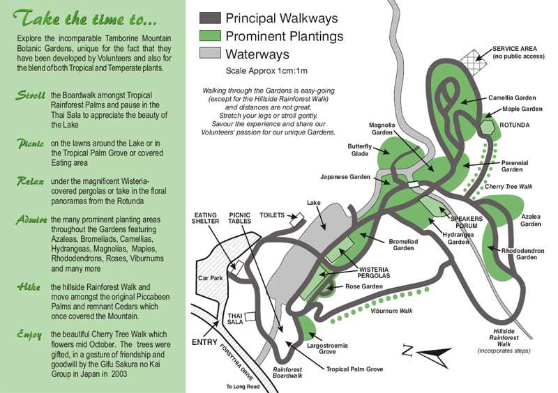 Map of Tamborine Mountain Botanic Gardens